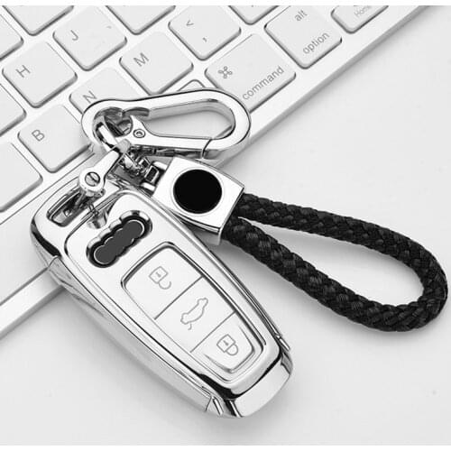Colorful Hard TPU Car Key Case Cover For Audi A6L A7 A8 Q8 E-tron C8 D5 2018 2019 2020 Auto Holder Shell Keychain Accessories
