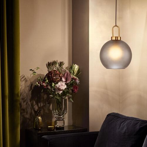 Nordic Style Creative Single Head Glass Window Bar Restaurant Shop Personality Designer Bedroom Bedside Small Chandelier