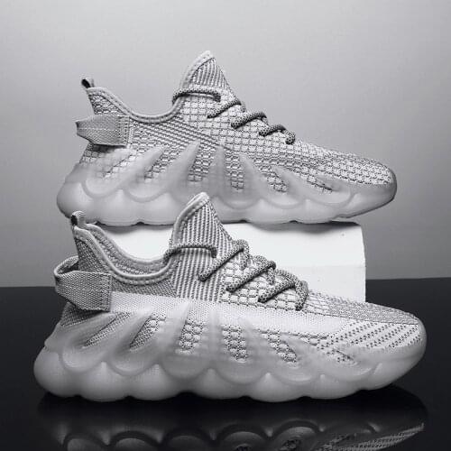 Sports Shoes Mens Lightweight Breathable Mesh Shoes Fashion Casual Transparent Jelly Sole Sneakers Men Plus Size 45