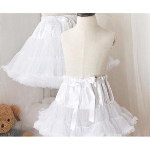 Sweet girl baby Lolita Chiffon Under Skirt Short A-line Cosplay Petticoat with Layered Ruffles B818