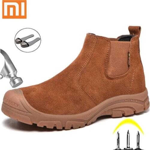 Xiaomi Men Safety Work Shoes Winter Work Boots Indestructible Chelsea Boots Welding Shoes Puncture-Proof Safety Boots for Men