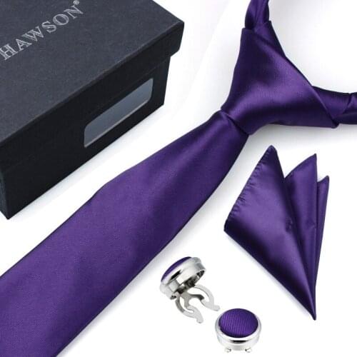 HAWSON Ties Men Pocket Square Set with Button Cover Cuff links and Tie Pin in Gift Box for Birthday Gifts