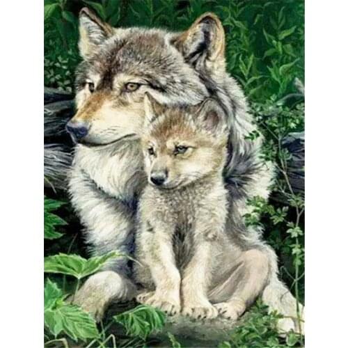 Animal Wolf DIY 11CT Cross Stitch Embroidery Kits Craft Needlework Set Printed Canvas Cotton Thread Home Dropshipping