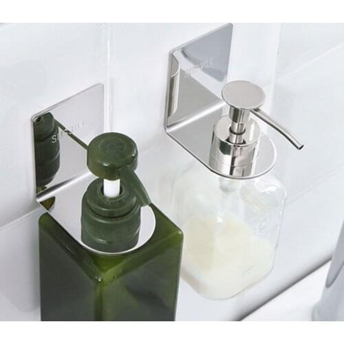 Wall Mounted Magic Sticky Shampoo Hook Shower Bottle Hanging Holder Hanger Rack For Bathroom Kitchen Jan-23