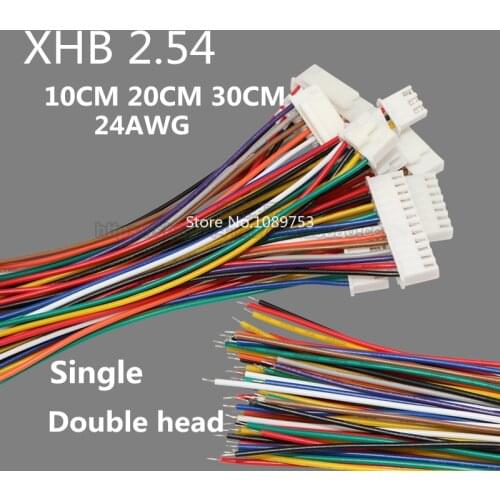 10PCS XHB 2.54mm Single Plug Wire Connector 10/20/30cm 24AWG Wire Double Head Forward and Reverse 2/3/4/5/6/7/8/9/10P