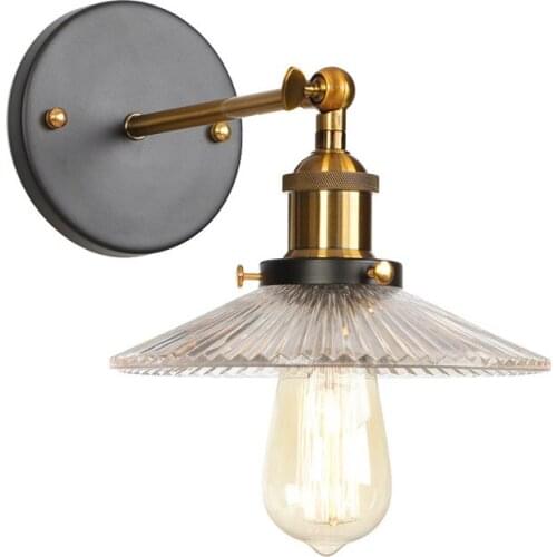 Industrial old-fashioned single-wall transparent glass lampshade retro nostalgic American country decorative wall lamp WF1016