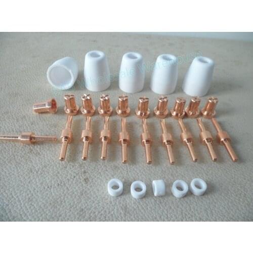 PT31 LG40 Knife Plasma cutter cutting torch consumables extended welding tip Nozzles and Electrode Fit Cut-40 50D 30 Pcs/lot