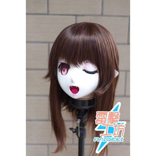 RAIGEKI MAKS 56) Resin 3/4 Head Female/Girl Kigurumi Anime Cosplay Masks Crossdress Japan Role Lolita Crossdresser DOLL BJD Cos
