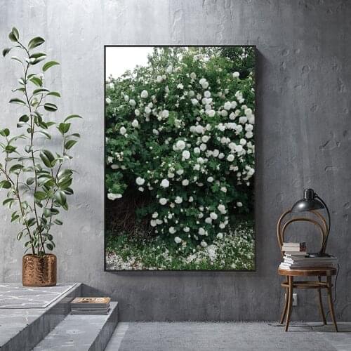 Scandinavian Pink White Flower Leaf Plant Poster Nordic Botanical Print Canvas Painting Wall Art Decoration Picture Home Decor