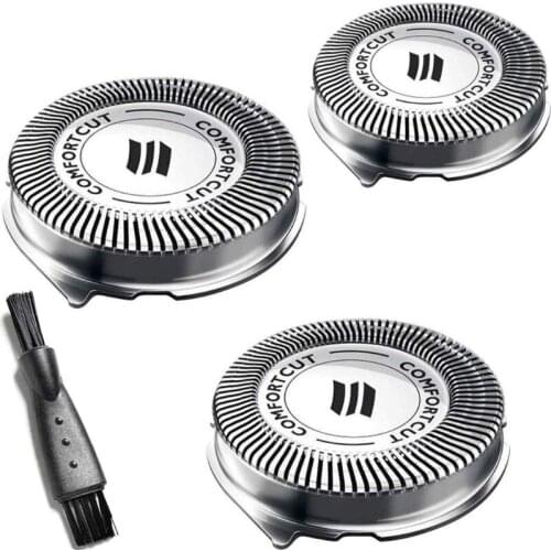 3 Pcs Stainless Steel Replacement Blades Replacement Razor Blades w/ Cleaning Brush for S1560 S1150 S3560 S3310 S738