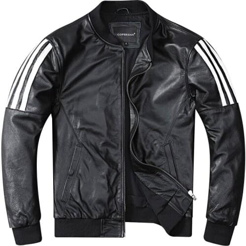 Special Offer Genuine Leather Jacket Mens First Layer Cowhide Casual Baseball Uniform Pure Cowhide Youth Large Size Jacket