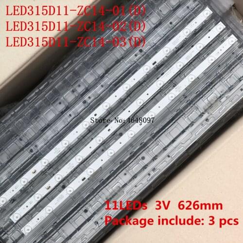 3pcs LED backlight Strip 11 lamp for 32"TV LE32B50 H32E16 LE32D8810 LED315D11-ZC14-01(D) 02(D) 03(D) MTV-3222LW T320XVN02.0 (C)