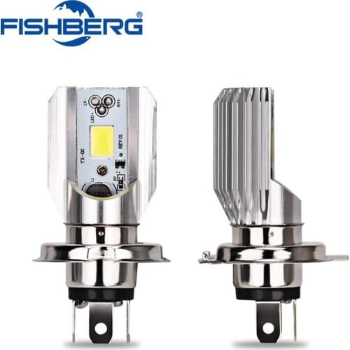2Pcs H4 Led Motorcycle Headlight Bulbs COB Led 12-36V 1000LM H/L Lamp Scooter ATV Moto Accessories Fog Lights 6000K Xenon White
