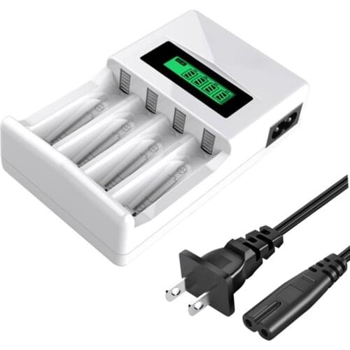 4 Slot Ulrea Fast Smart Intelligent Battery Usb Charger For 1.2V AA AAA NiCd NiMh Rechargeable Battery LCD Display Quick Charger