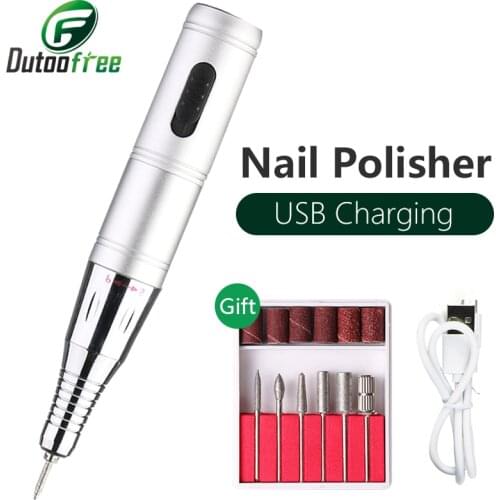 35W USB Cordless Manicure Machine Rechargeable Nail Polisher Set Electric Nail Drill Machine Art Nails Accessorie Tools 15000rpm