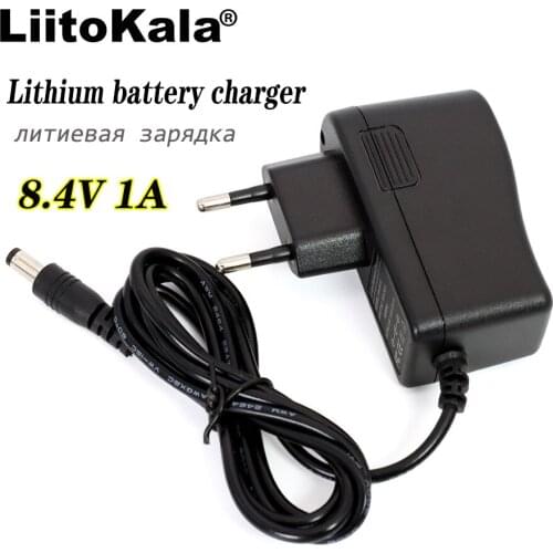 Liitokala 8.4V 1A 18650 lithium polymer battery charger DC: 5.5 * 2.1mm EU / US regulatory plug Battery pack charger