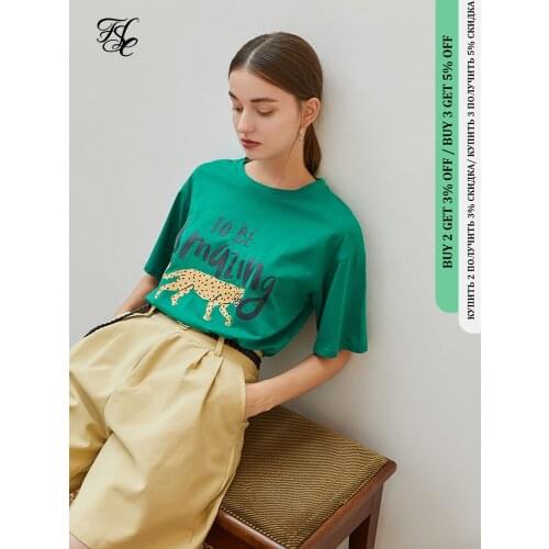 FANSILANEN Office Lady 100% Cotton Sweet Cool Green Gray T-shirt Women Summer 2021 New Sense Loose Short-sleeved Chic Top