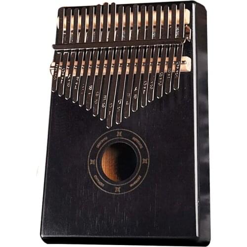 17 Keys Bull Kalimba Thumb Paino Made By Solid Mahogany Portable Mbira Sanza African Wood Finger Piano Music Instruments Black