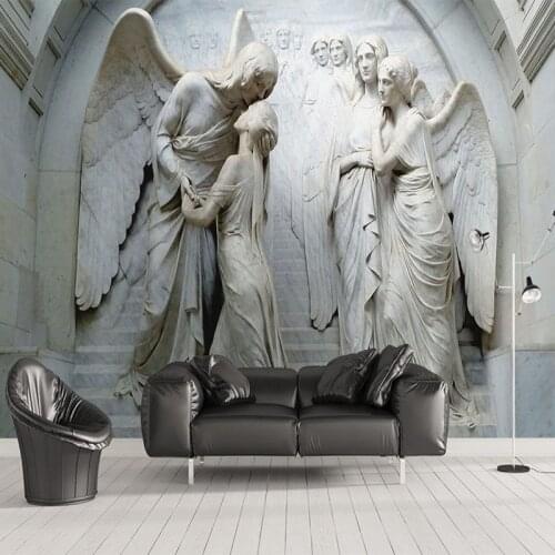 Custom 3D Wallpaper Murals Classic European Angel 3D Embossed Non-woven Wallpaper Wall Painting Living Room Bedroom Decoration