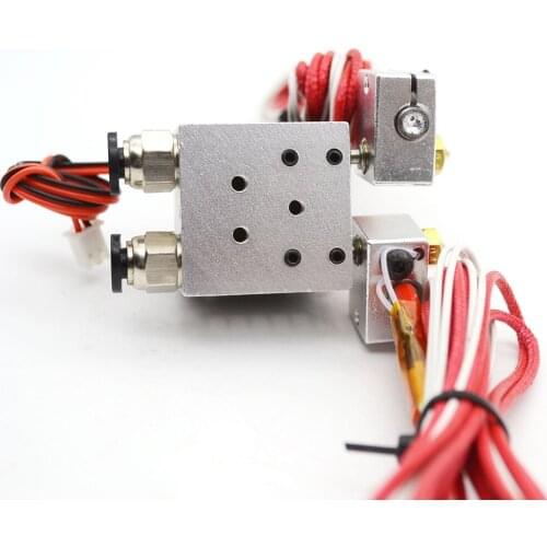 3D printer part Dual extruders 0.4mm 1.75/3mm Double Nozzle Remote full Kits metal j-head Extruder compatible for e3d v5v6 parts