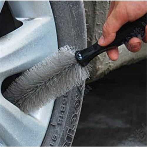Car Vehicle Wheel Tire Rim Scrub Brush Washing Hub Handle Cleaning Tool Cleaner Fits Car Truck Motorcycle Bike