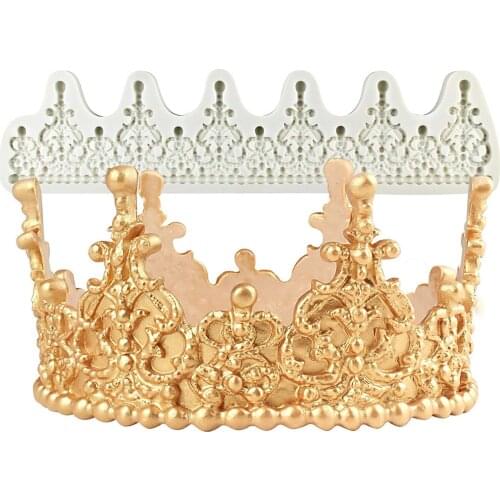 Big 3D Silicone Crown Mold Fondant Cake Cookie Choclate Queen Crown King Shape Molds Baking Accessories Decorating Tool