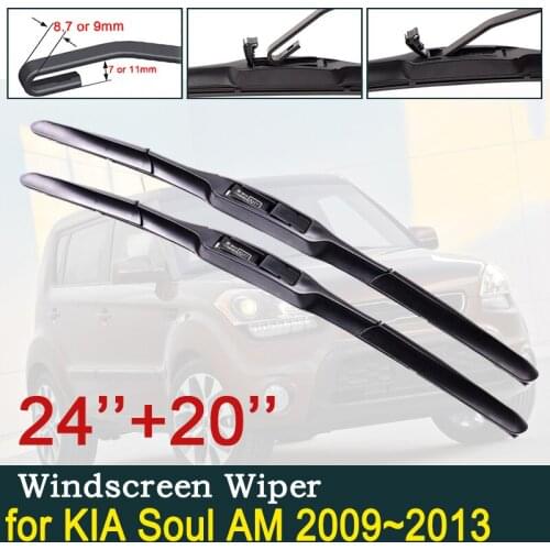 For KIA Soul AM 2009~2013 2010 2011 2012 Car Wiper Blade Front Windscreen Windshield Wipers Blades Car Accessories Stickers