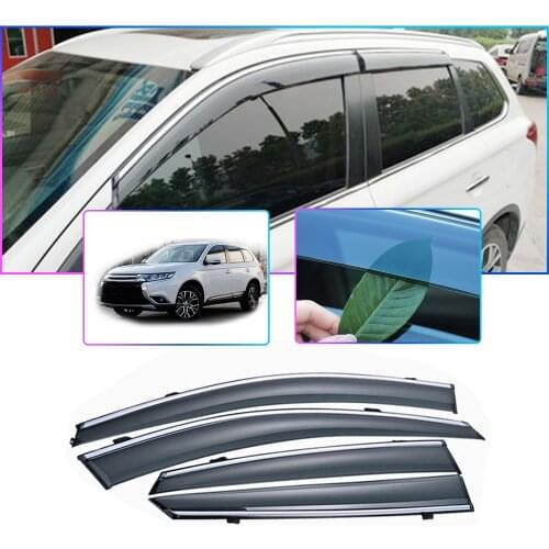 For Mitsubishi Outlander 2015 2016 2017 2018 Car Sunny visor Smoke Window Sun Rain Visor Deflector Guard Car Accessories