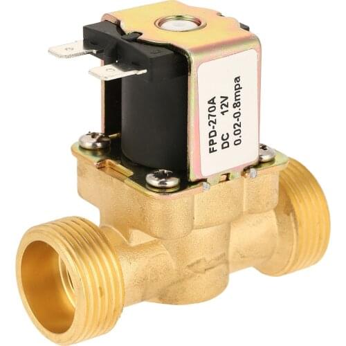 DC12V G3/4 Normal Closed Brass Electric Solenoid Valve For Water 0.02MPa-0.8MPa Water Pressure 100,000 Times Lifespan