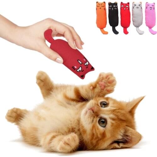 Pet Cat Toys Interactive Plush Finger Cats Toy Catnip for Kitten Mini Funny Kitten Toys Rustle Sound Cat Accessories Dropshiping