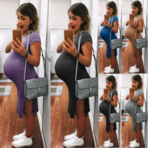 Pregnant Women Short Maternity Dress Photography Prop Photo Shoot Ball Gown Summer Fashion Casual Cotton Soft Knee Length Dress