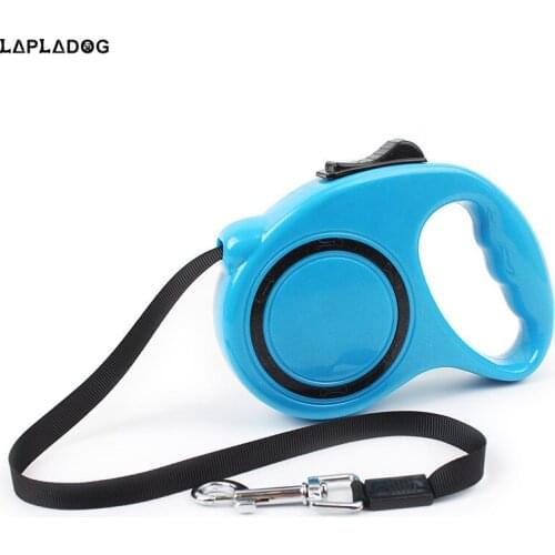 LAPLADOG 3M 5M Automatic Retractable Dog Leashes Nylon Extending Puppy Walking Leads For Small Medium Dogs