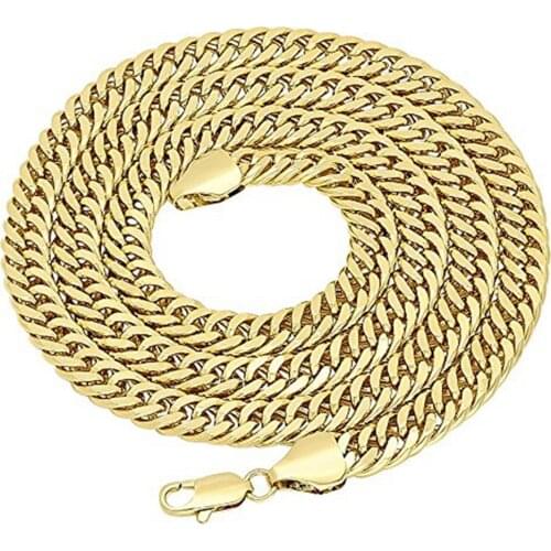 Heavy Chain Yellow Gold Filled Chunky Mens Curb Necklace Solid Accessories 60cm