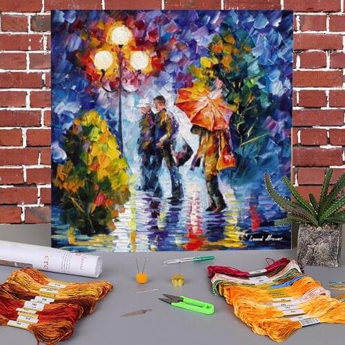 The Red Impression Printed 11CT Cross-Stitch Complete Kit DIY Embroidery DMC Threads Handicraft Hobby Handmade Design