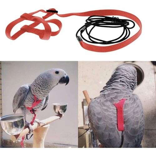 Nylon Adjustable Bird Harness Durable Elastic Fabric Breathable Training Vest Design Bird Safe Harness Parrot Cockatoo Supplies