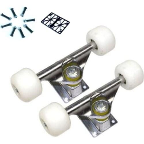 New-2 Pcs Skateboard Bridge Wheels 5 Inch Skateboard Trucks Four-Wheel Skateboard Support and Wheels Parts Long Board
