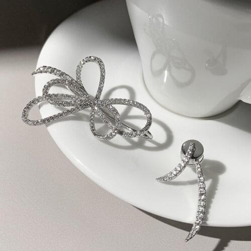 2021 New Fashion Fresh Bowknot Modelling Senior Drop Earrings Contracted Trend Asymmetric Fine Women Earrings Jewelry