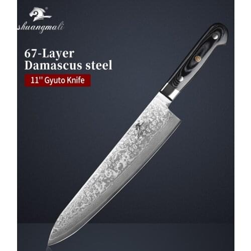 11 Inch Utility Cleaver Chef Knife VG10 Damascus Steel Cooking Kitchen Chef Knives Japanese Slicing Vegetable Gyuto Chef knife