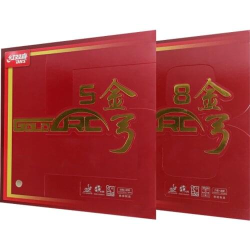 Original Dhs Goldarc 5 8 Goldarc5 Goldarc-5 Goldarc8 Goldarc-8 Pips-in Table Tennis Pingpong Rubber With Sponge