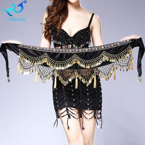 Sexy Festival Hip Skirt Women Belly Dance Hip Scarf Halloween Skirt Bollywood Performance Wear Costumes Belt