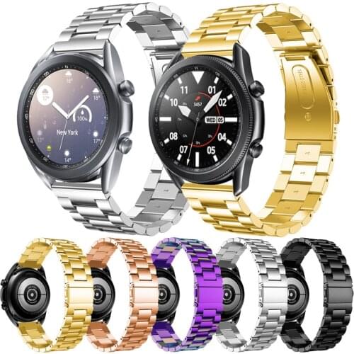 22mm width strap For Samsung Galaxy Watch 3 41mm/45mm 42mm/46mm active 40mm/44mm Watch Band with pins Stainless Steel straps
