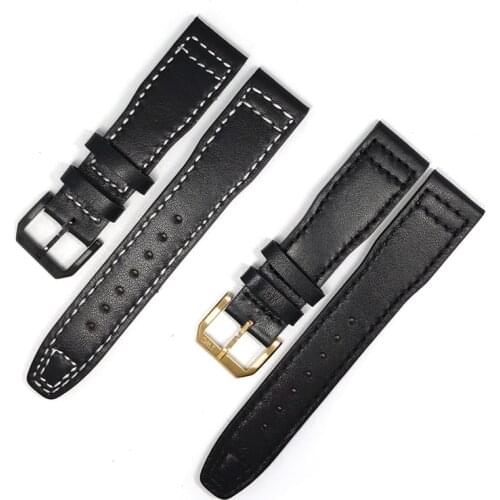 20mm 21mm 22mm Brown Black Men Watchband for IWC Pilot Mark XVIII IW327004 IW377714 Watch Strap Calf Genuine leather Bracelet