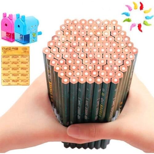 2B / HB log hexagonal pencil art student sketch painting pen lead-free non-toxic student correction pen