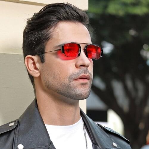 Mimiyou Square Punk Sunglasses Men Vintage Small Alloy Frame Glasses Women Sun Glasses Women Brand UV400 Eyeglasses gafas de sol