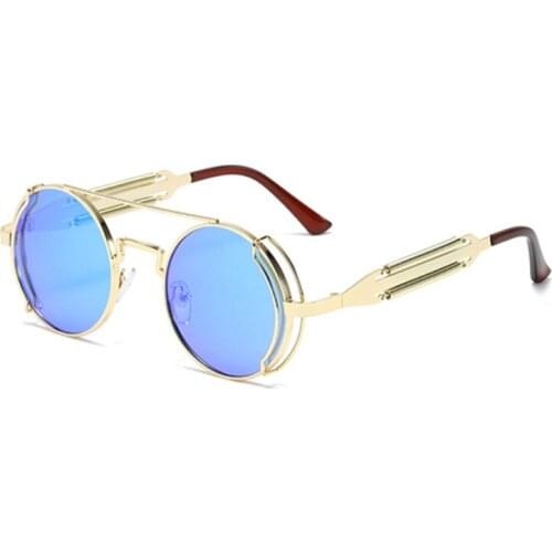 Fashion Metal Steampunk Sunglasses Men Women Round Glasses Brand Design Vintage Sun Glasses High Quality Oculos De Sol