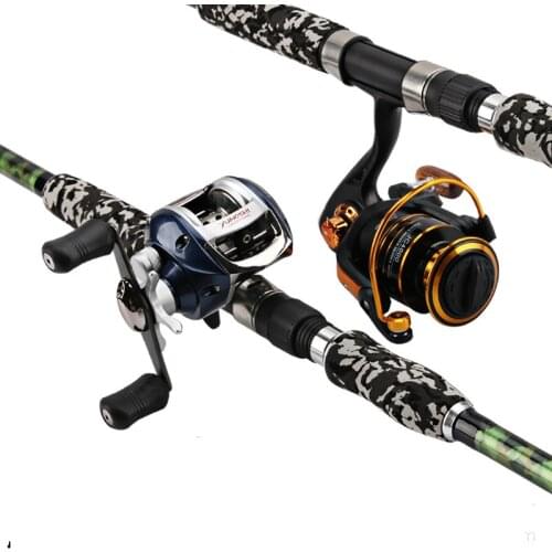 2.1m 2.28m 2.4m Spinning Pole with Wheel Set Casting Rod Baitcast Reel XXH Power Super Hard Fishing Canne Peceh Black Fish Pesca