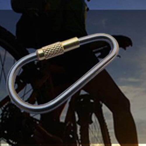 Climbing Titanium Alloy Locking Keychain Clip D-Shaped Carabiner Hook with Screw-gate for Hammocks, Dog Leash, Water Bottle
