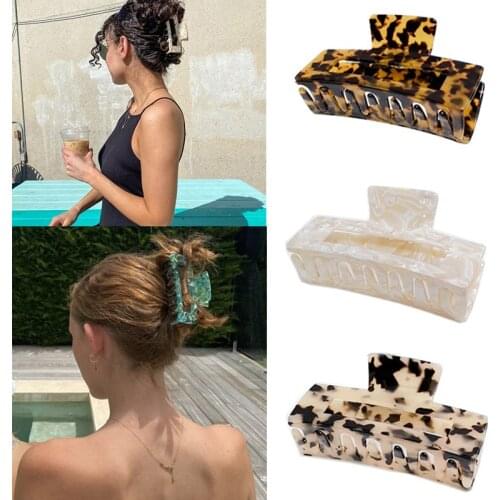 Ins New Acetate Hair Claw Clip Large Size Tortoise Shell Geometric Crabs Basic Hair Clamps Clips For Women Hair Accessories