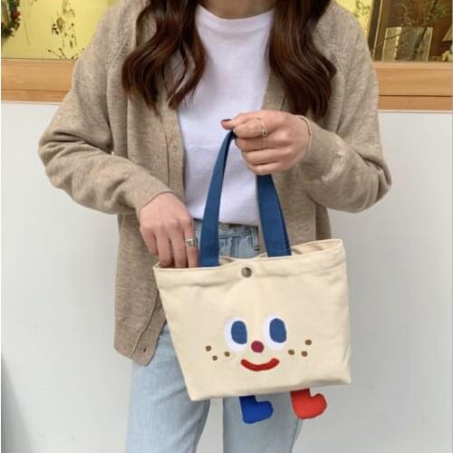 Female Lunch Bag Cute Feet Student Portable Tote Bag Ins Fashion Embroidery Mini Canvas Bags For Women Сумка Женская Ланч Бокс