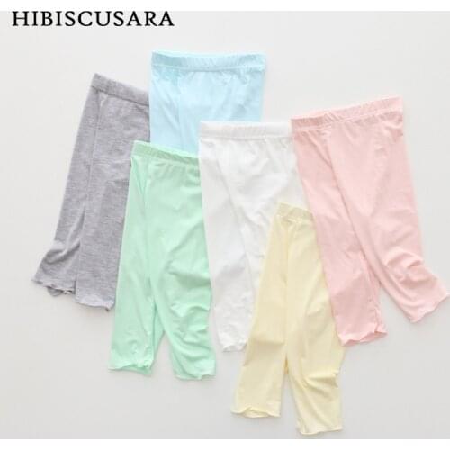 Candy ColorS Girls Skinny PantsRuffles Leggings Soft Material Comfortable Modal Cotton Kids Girl Pants Elastic Skinny Trousers